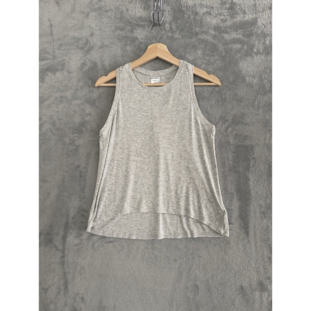 Athleta Ease In Tank Top Womens Small Gray Ribbed Racerback Athleisure